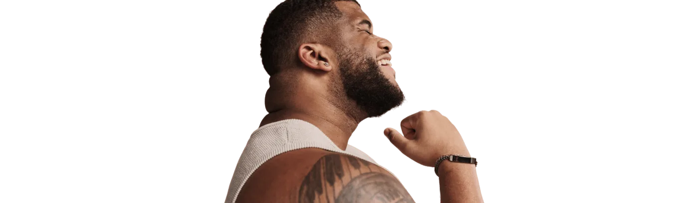 Happy man who lost weight
