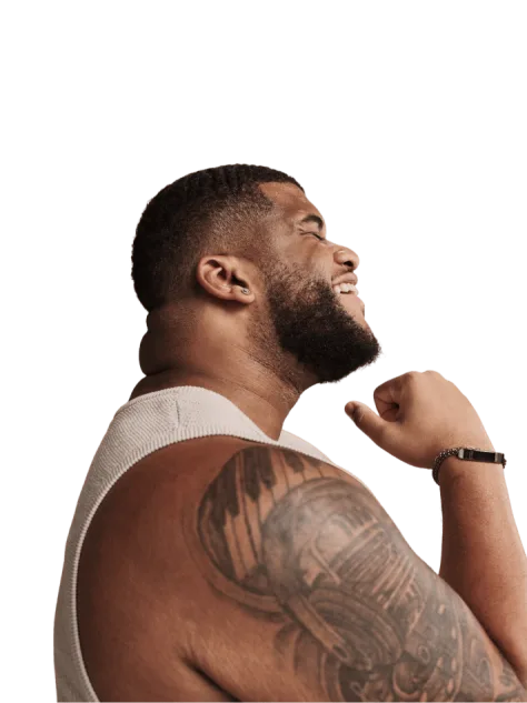 Happy man who lost weight